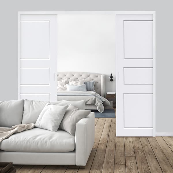 Classic | D4 White milled mirror door