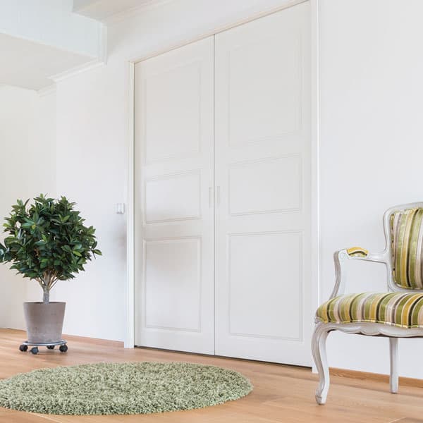 Classic | D4 White milled mirror door