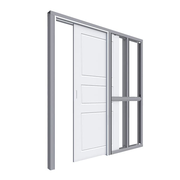 Classic | D4 White milled mirror door